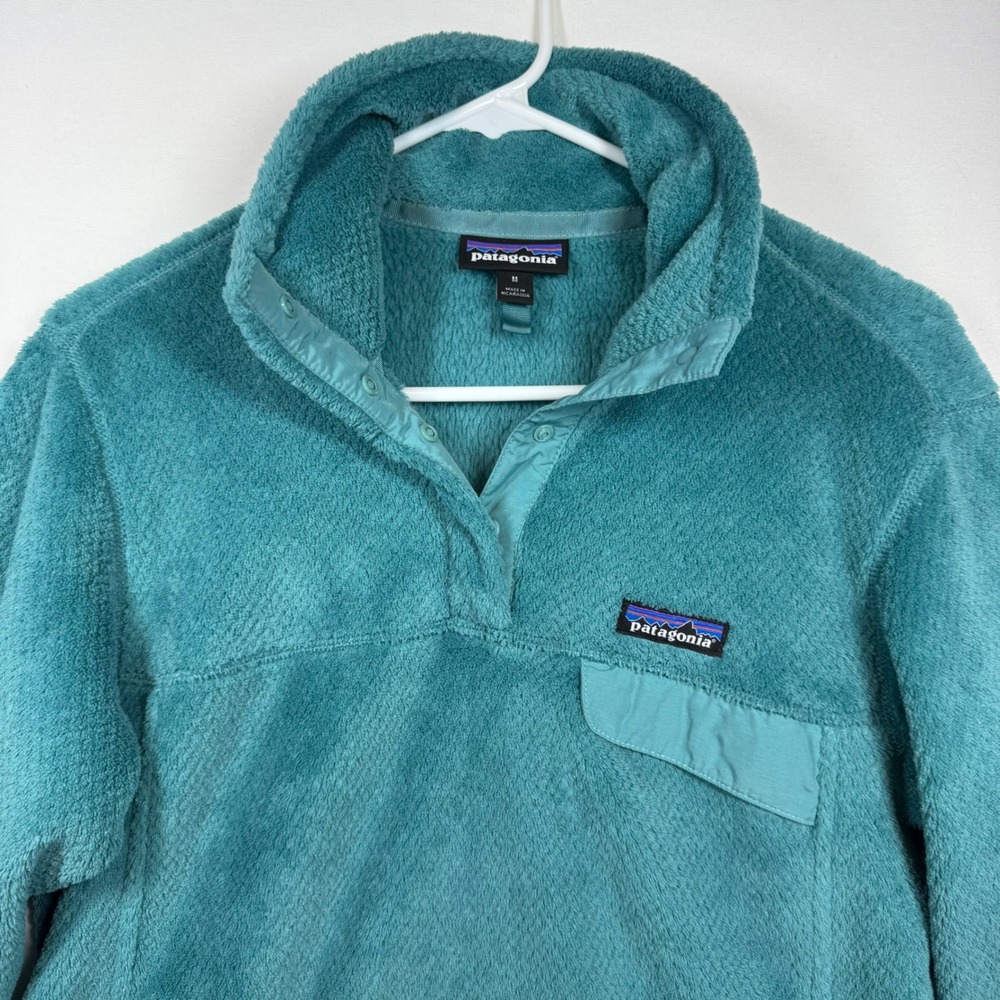 Patagonia Re-Tool Snap-T‎ Fleece Pullover Teal Blue Womens Medium 25442 FA16